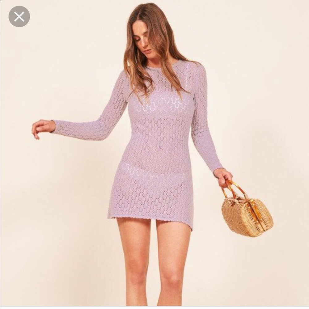 Reformation Birmingham dress, lilac, size S